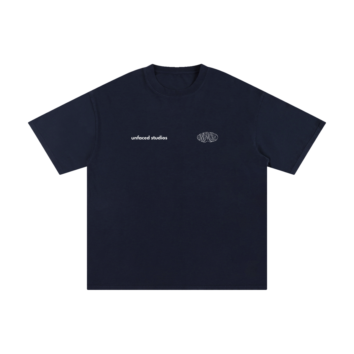 Unfaced Wordmark Tee — Navy