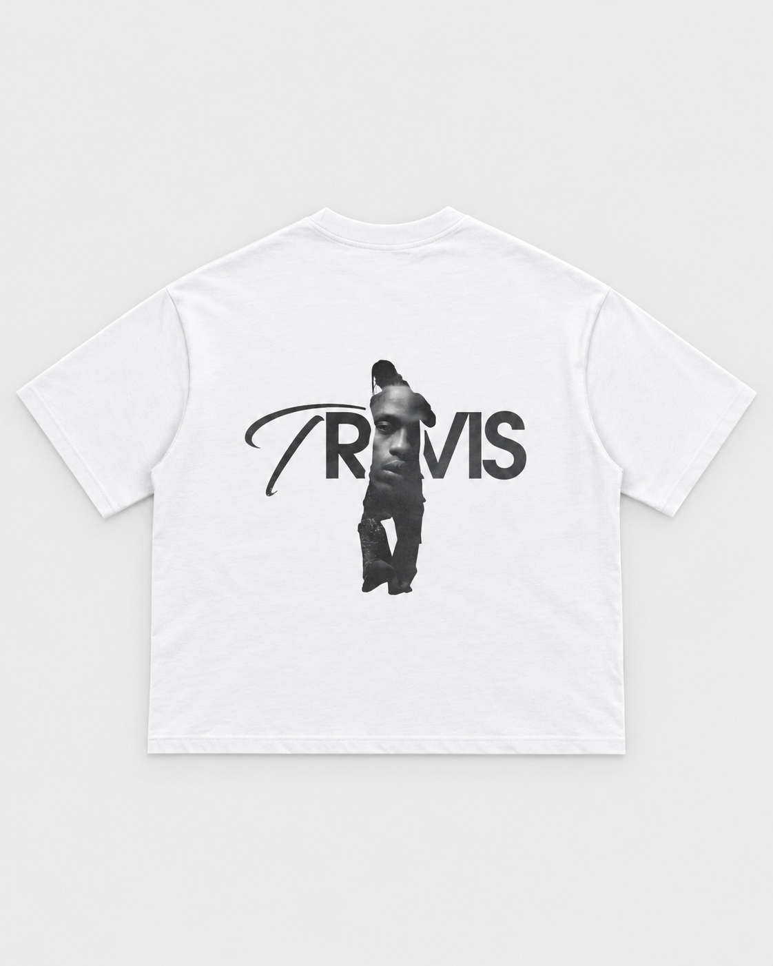 Artist Portrait Boxy Tee, back on light grey