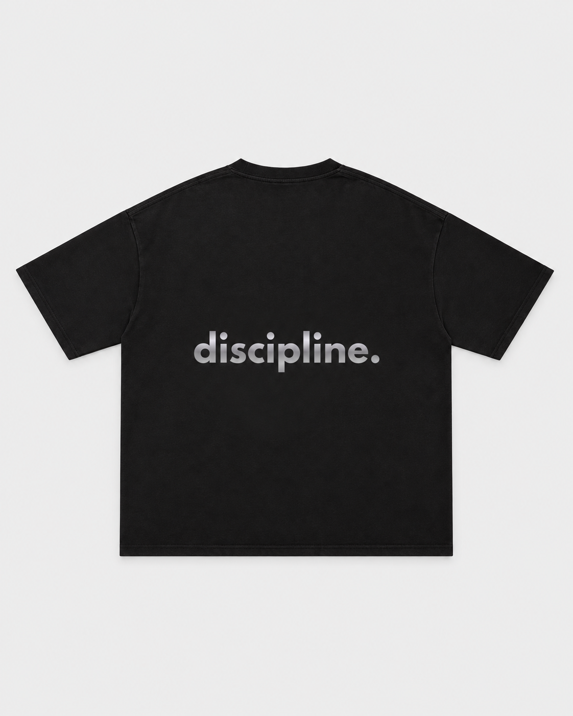 Discipline Tee, back on light grey