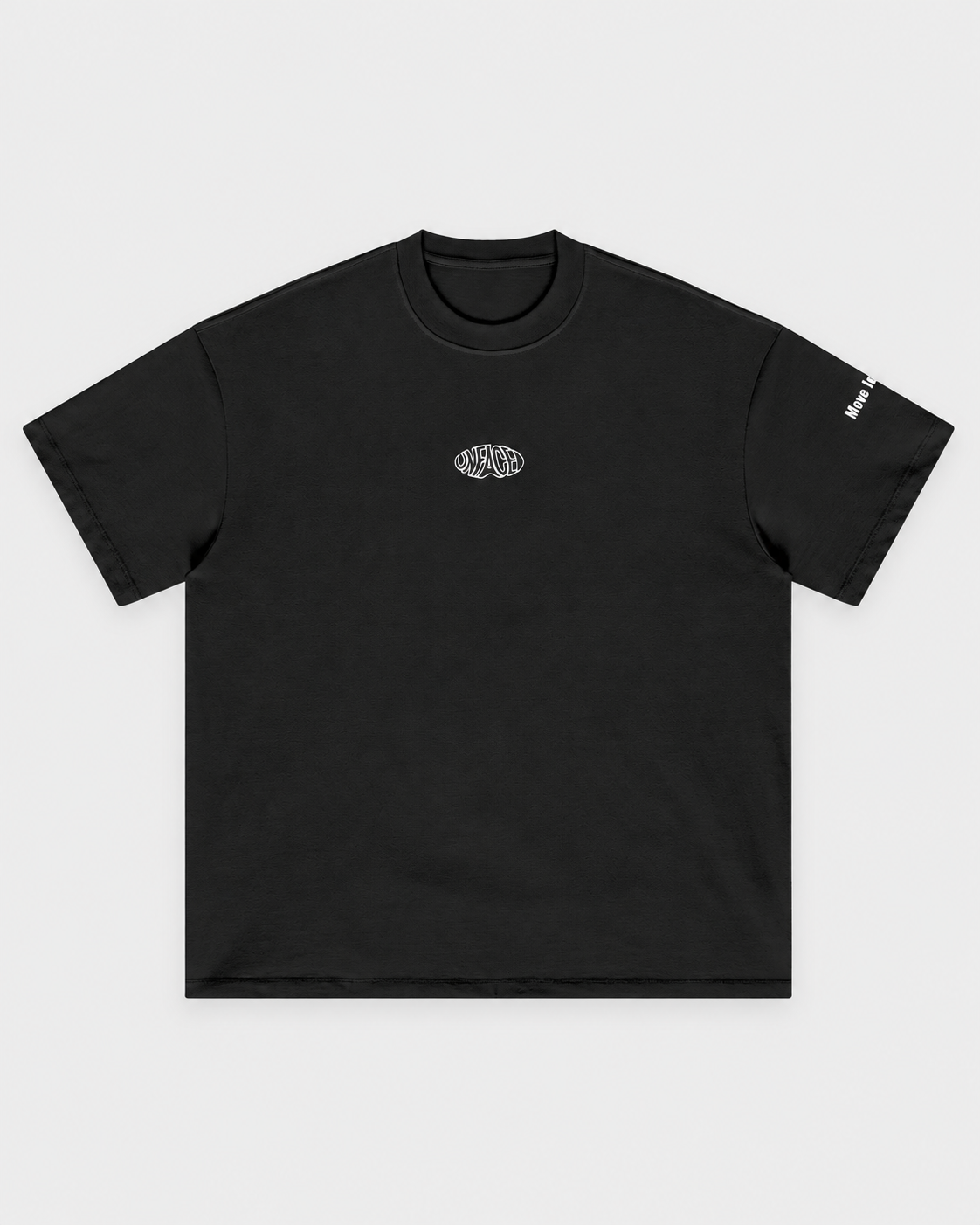 Studio Heavyweight Tee, front on light grey