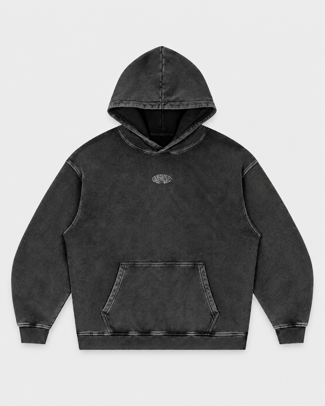 Studio Washed Hoodie, front on light grey